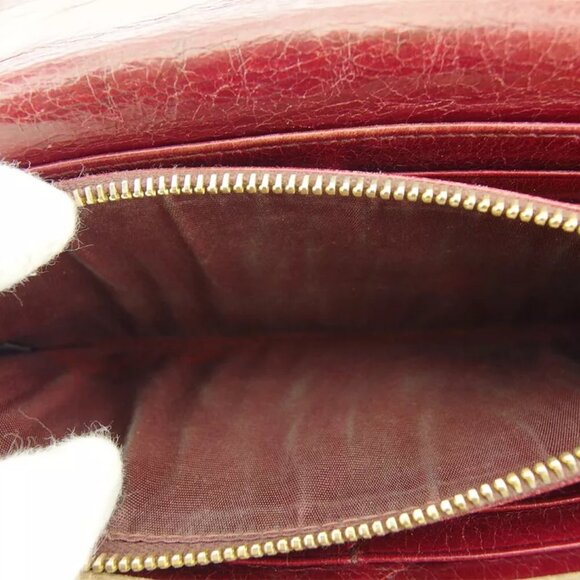 miu miu wallet logo beige Bordeaux leather Authentic used - Picture 9 of 9